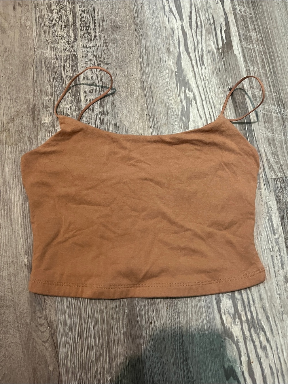 Aeropostale Rust-Tan Spaghetti Strap Crop Top